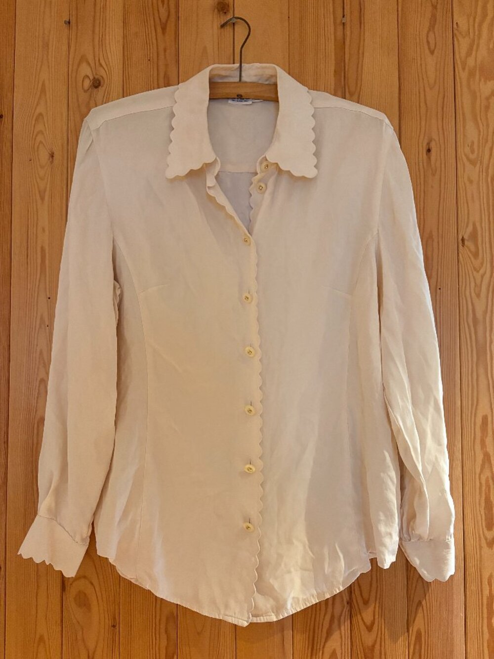 Milli Vintage Cream Scalloped Edge Blouse